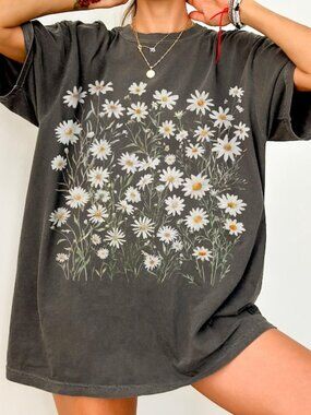 Daisy Flower Shirt, Wildflowers Shirt, Cottagecore Floral Tee